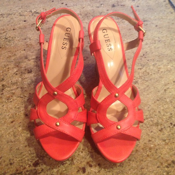 Coral ankle strap sandals
