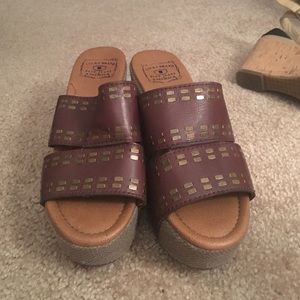 Lucky Brand Slide On Wedges.