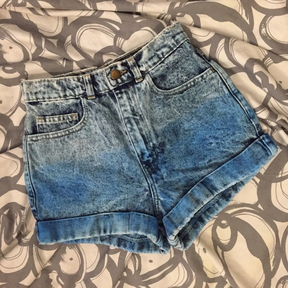 American Apparel High Waist Denim Shorts