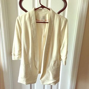 LC Lauren Conrad cream colored blazer