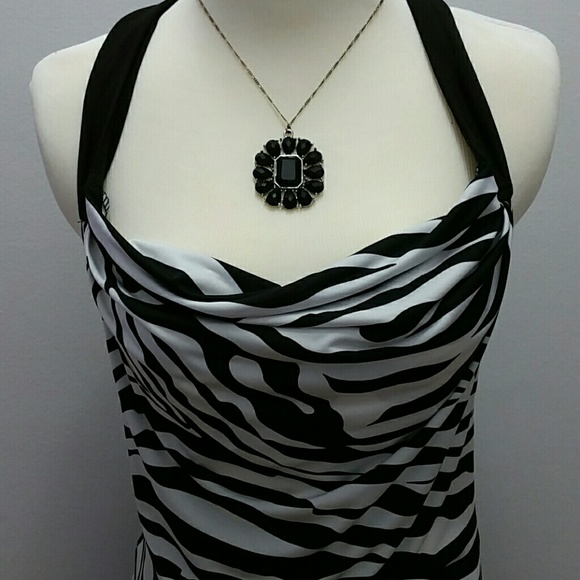 Zebra Print Racer Back Shirt - Picture 2 of 4