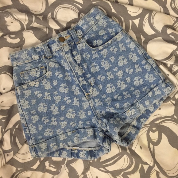 American Apparel High Waist Denim Shorts.
