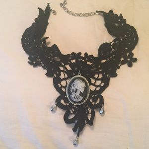 Vintage choker used for a Halloween accessory.