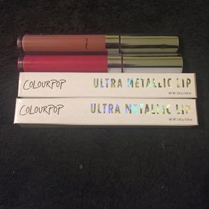 Colourpop 2 mettalic, 1 satin and 1 matte