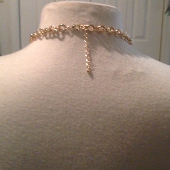 Blushing Blue Stone Chandelier Necklace - Picture 3 of 4