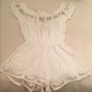 White off the shoulder LF romper