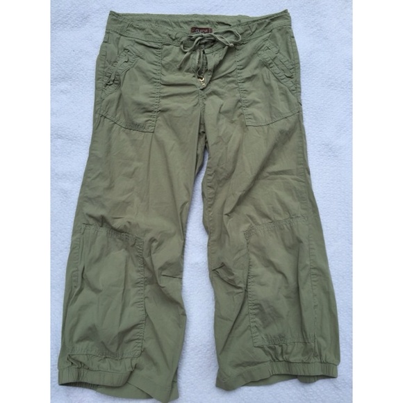 Army Green Baggy Capris