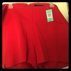 Red high waist shorts