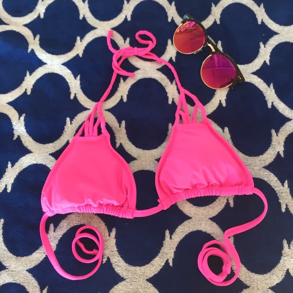 Small Pink Cutout Bathing Suit Top- Barbie colors! - Picture 1 of 2