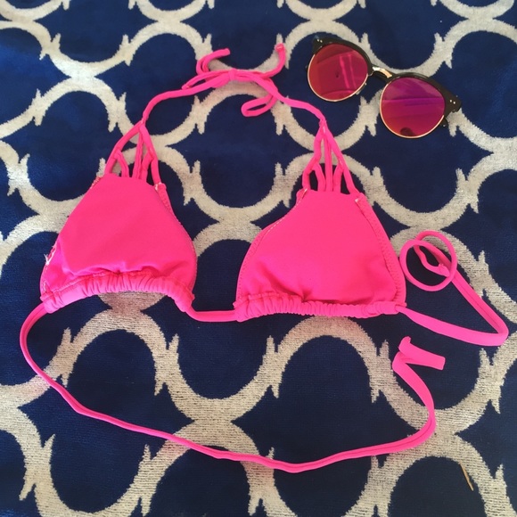 Small Pink Cutout Bathing Suit Top- Barbie colors! - Picture 2 of 2