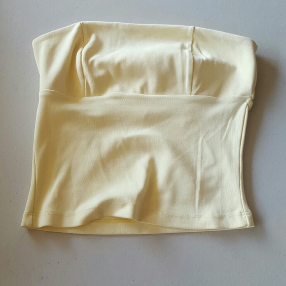 Yellow crop tube top