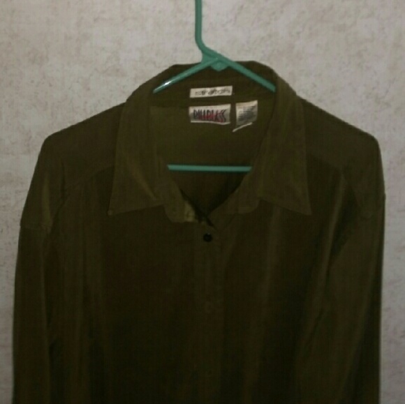 FINAL PRICE: Suede olive button down top