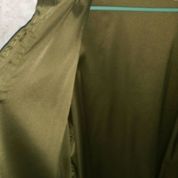 FINAL PRICE: Suede olive button down top - Picture 4 of 4