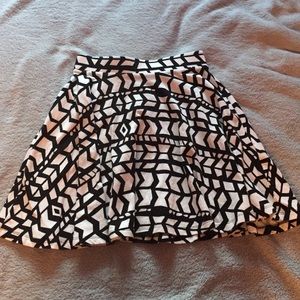 Black and white patterned skirt