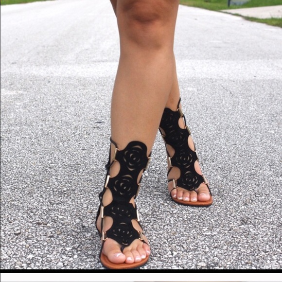 Black suede gladiator Sandals