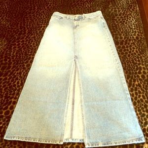 Gap Women's Long Slit Washed Denim Maxi Size 6