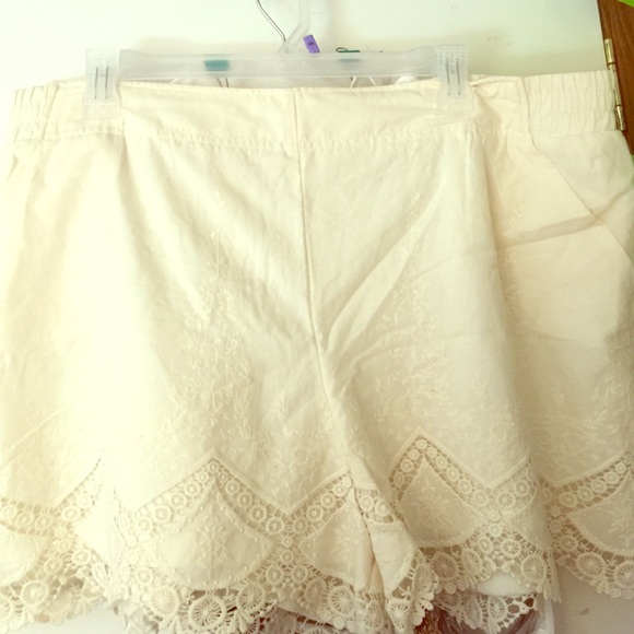 Beautifully embroidered cream shorts