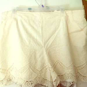 Beautifully embroidered cream shorts