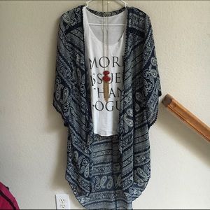 Blue Patterned Kimono