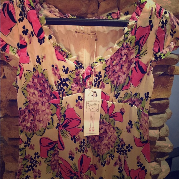 Floral Lingerie Ruffle Top by Nanette Lepore