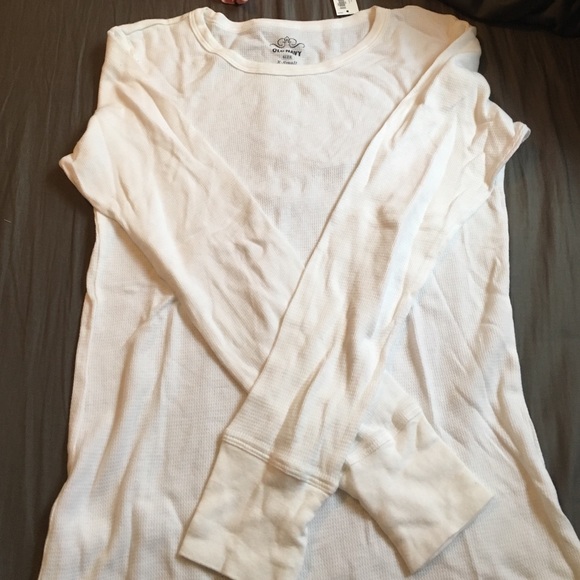 Old Navy White Long Sleeved Tee
