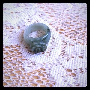 Jade flower ring