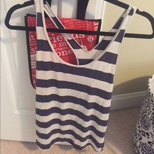 Lulu Lemon Navy and White Striped Tank - Size 6