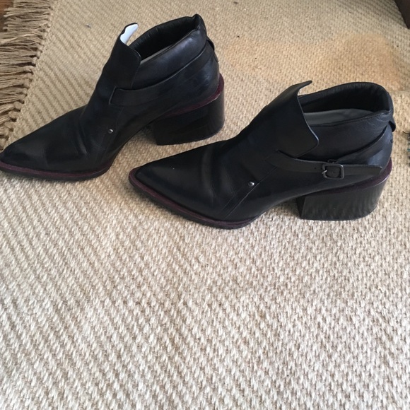 Jil Sander Shoes - Jil Sander designer black leather ankle boots