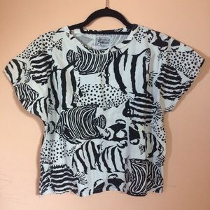 Animal Print Wood Block Top
