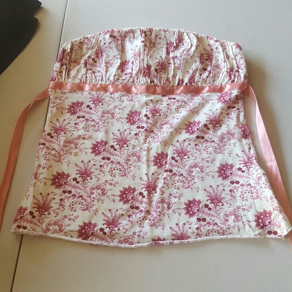 Pink floral tube top