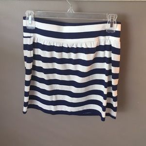 Navy blue and white striped skirt!
