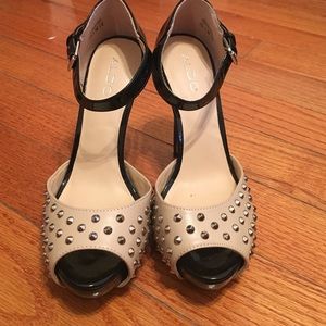 Aldo's peep toe studded heels