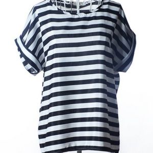 Black and white stripped blouse