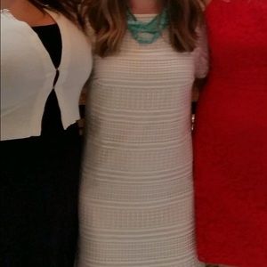 White shift dress