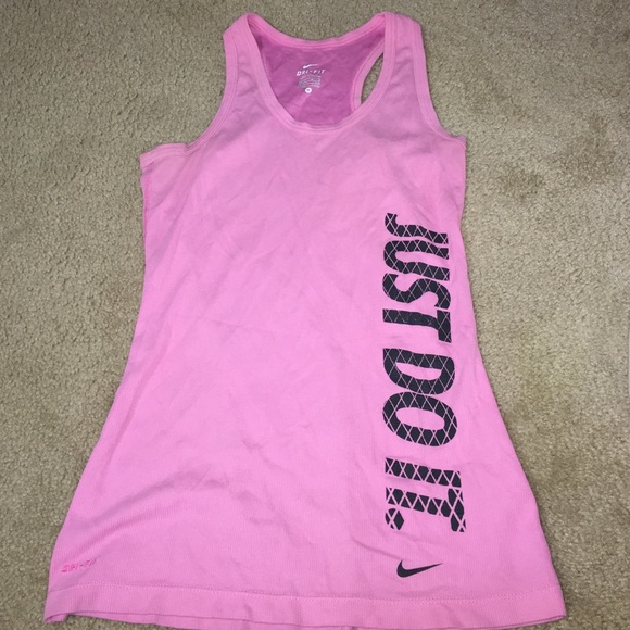 NIKE pink "just do it" tank top.
