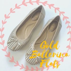 Gold Ballerina Flats