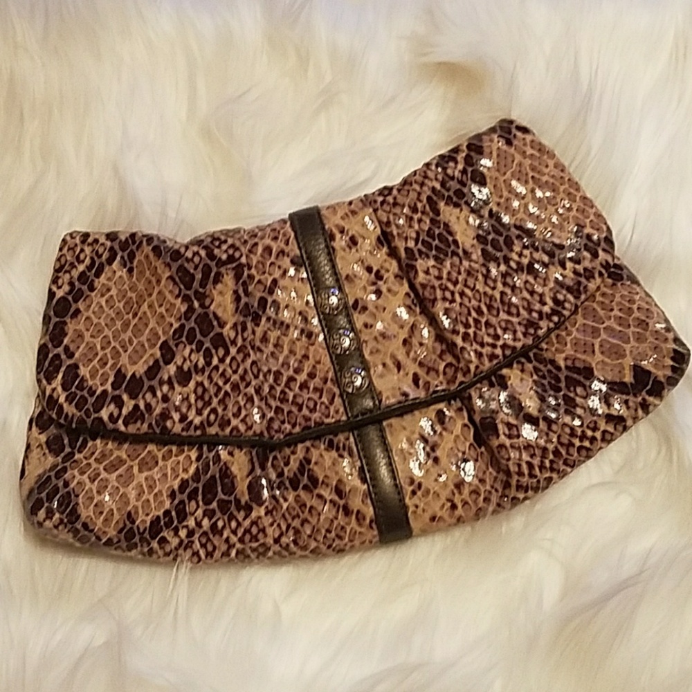 Brighton snakeskin crossbody clutch
