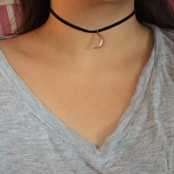 ‼️SOLD‼️ Suede moon choker🌙 - Picture 2 of 3