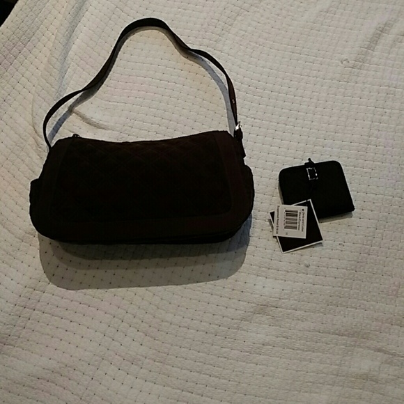 Vera Bradley shoulder bag and wallet set.