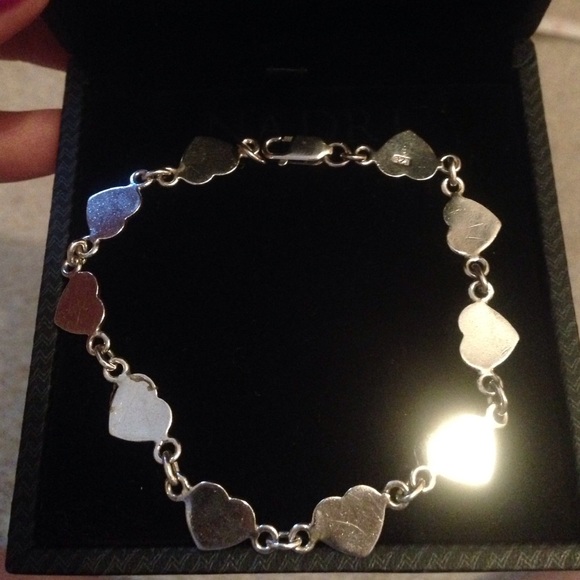 Sterling silver heart bracelet