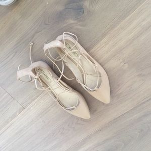Zara lace up leather flat