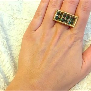 Lia Sophia Green And Gold Ring