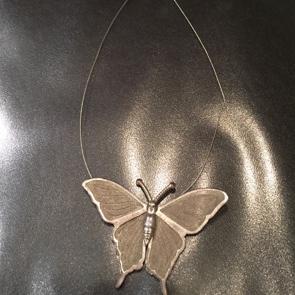 Silver butterfly necklace