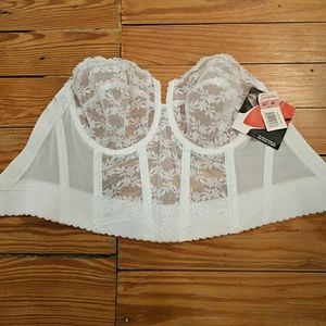 white strapless low back bra 34d