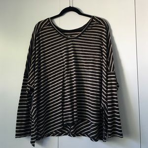 Free People Striped Long Sleeve Shirt