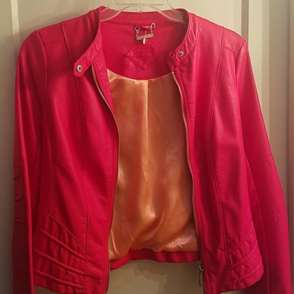 Pink Faux Leather Jacket