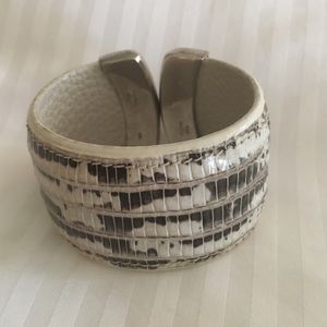 Genuine lizard bracelet cuff