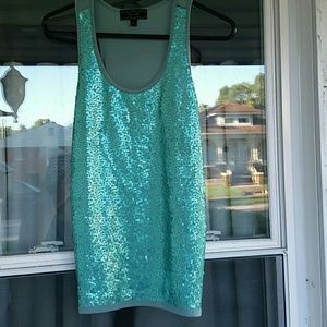 Sexy mint green sequinced top