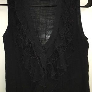 Dressy Black Ruffle Tank Top - super fun!