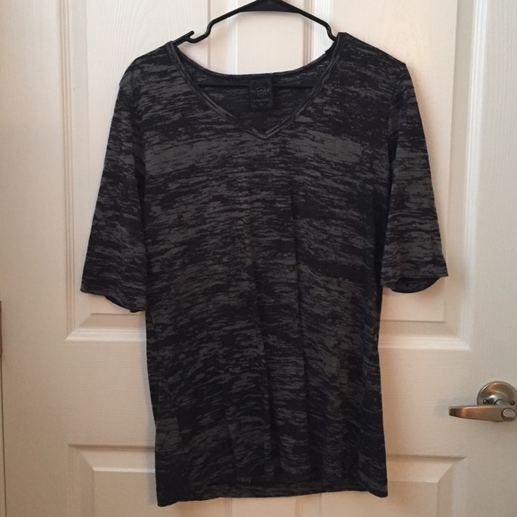 Gray 3/4 Sleeve V-Neck Shirt